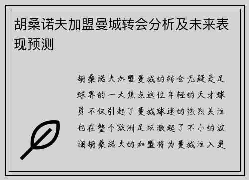 胡桑诺夫加盟曼城转会分析及未来表现预测
